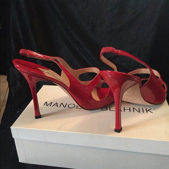 Manolo Blahnik Red patent leather shoes